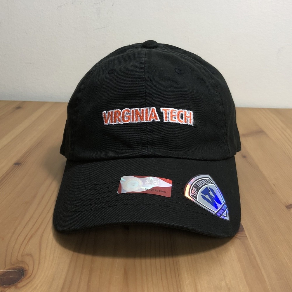 NWT Virginia Tech Hokies Top Of The World Dad Hat Strap Back Cap One Size Black